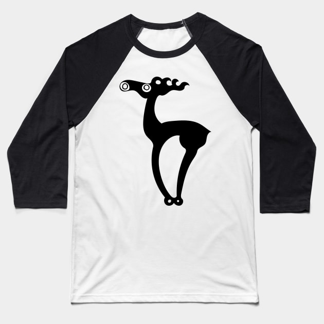 Deer in a Flying Gallop IV - Timeless Abstraction Baseball T-Shirt by LeahHa